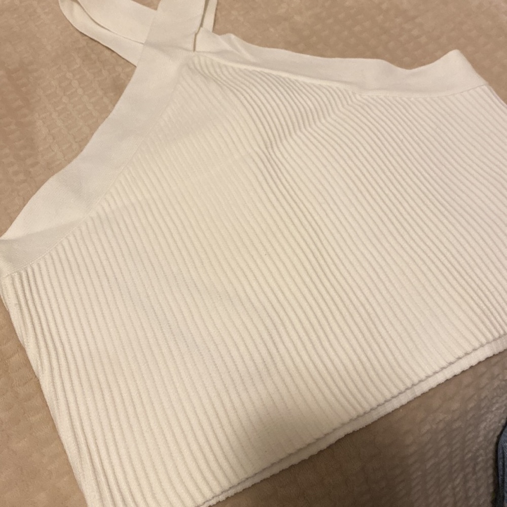 White Ribbed Halter Top - Picture 5 of 5